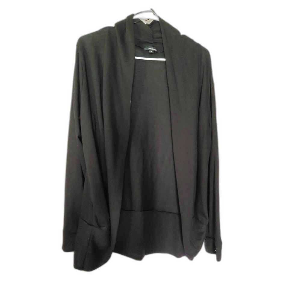 Ambiance Black Drape front Cardigan 1XL